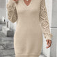 V-neck Knitted Sweater Dress