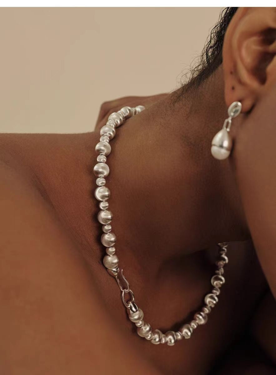 Brushed Beaded Necklace