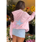 Trendy Affixed Cloth Embroidered Hoodie For Women