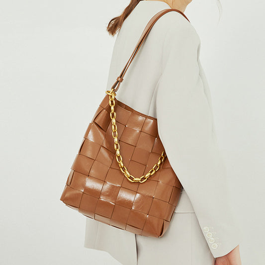 Women's Woven Bucket Bag
