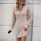 V-neck Knitted Sweater Dress