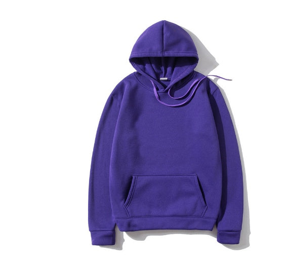 Cotton Fleece Solid Color Hoodie For Women