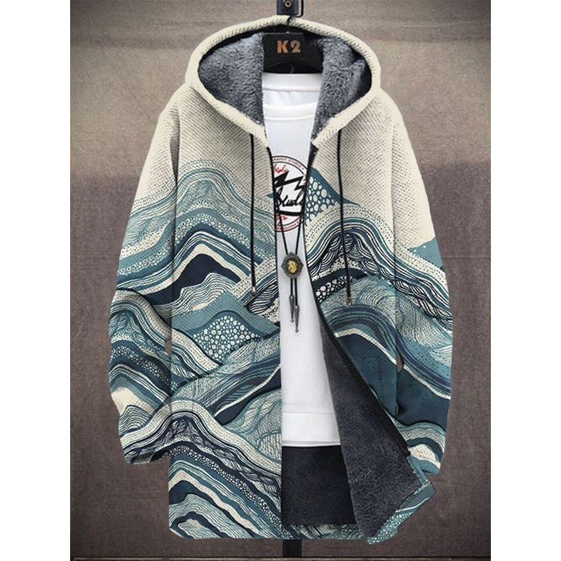 Fashion Digital Printing Fleece Padded Jacket For Men