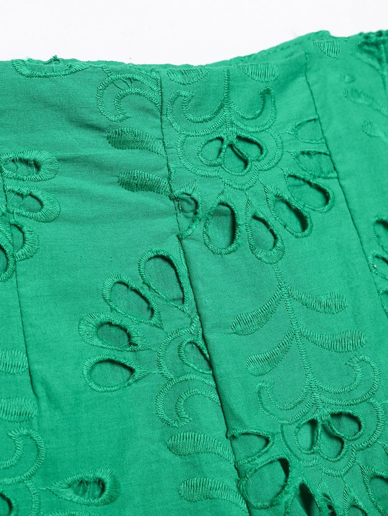 Women's Cut Out Embroidered Shorts