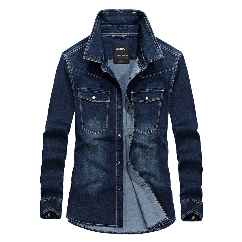 Men's Long Sleeved Denim Shirt