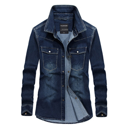 Men's Long Sleeved Denim Shirt