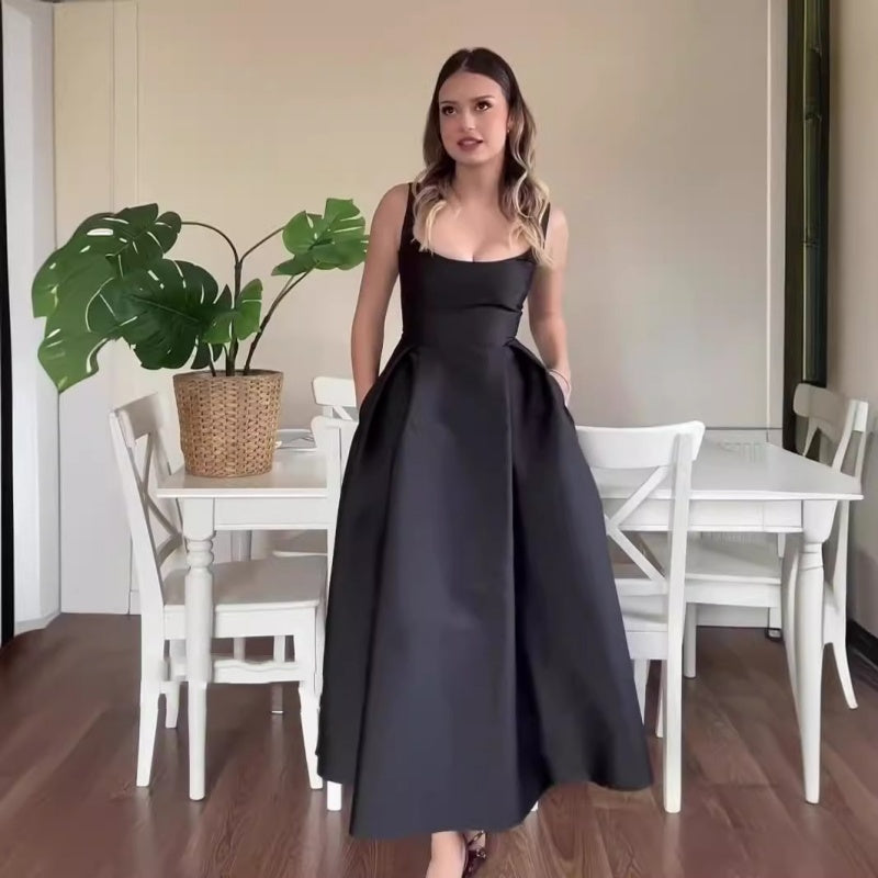 Backless Spaghetti Straps Dress | Ajanka Inc.