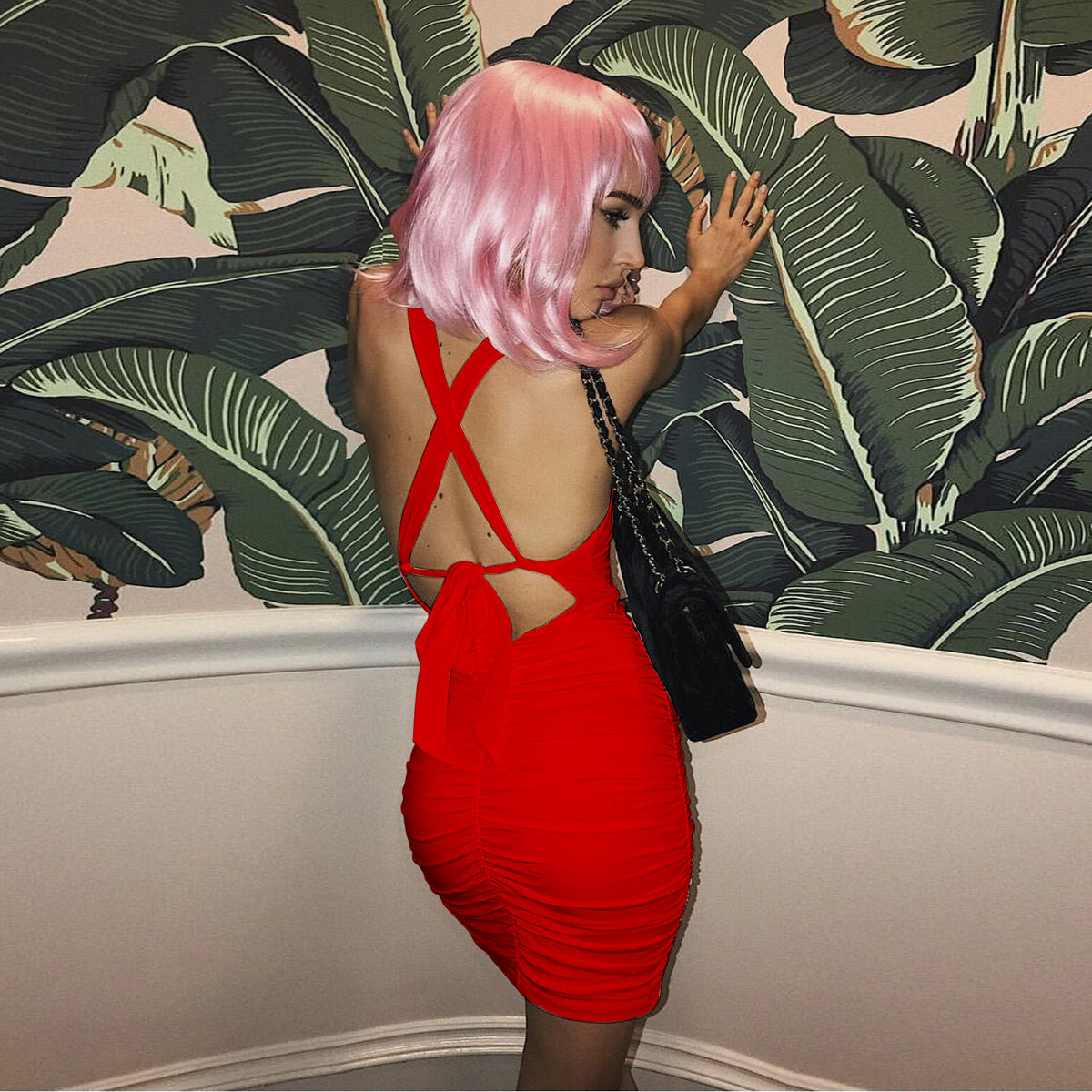 Pleated Bodycon Dress