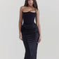Off-The-Shoulder Slimming Fishbone Silk Gown | Ajanka Inc.