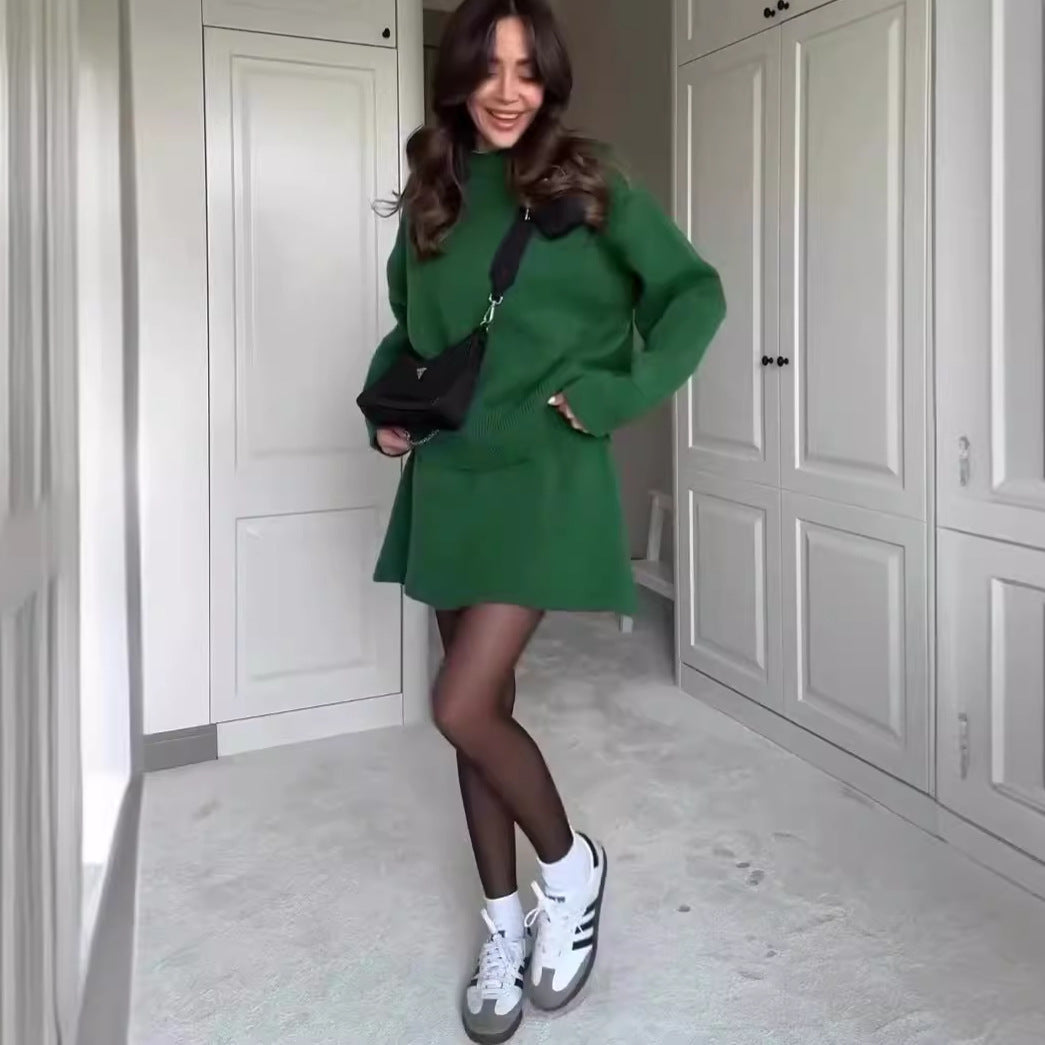 Women's 2 Pieces Knitted Skirt Suit