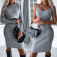 Women's Long-sleeved Ribbed 2pcs Suit.