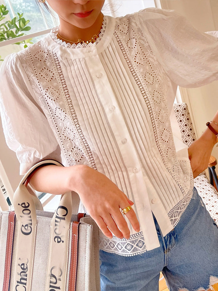 Women's French Embroidered Blouse