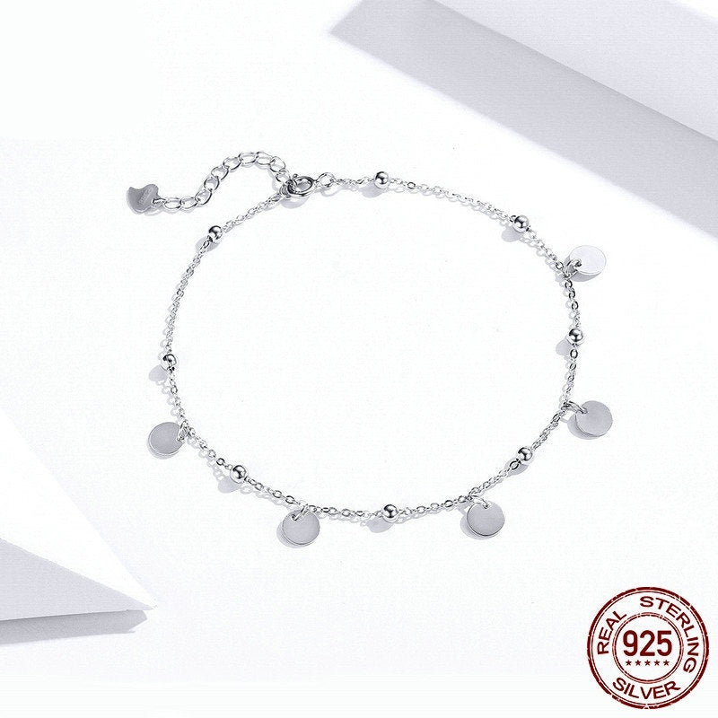 Sterling Silver/ White Gold Plated Anklet
