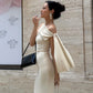 One-shoulder Ribbon Long Evening Dress