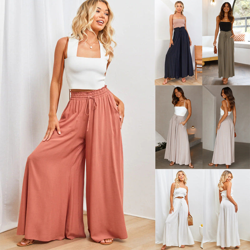 Womens Wide Leg Pocket Pants
