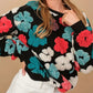 Retro Three-dimensional Flower Sweater