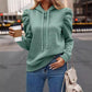 Lapel Hooded Solid Color Long-Sleeved Hoodie For Women
