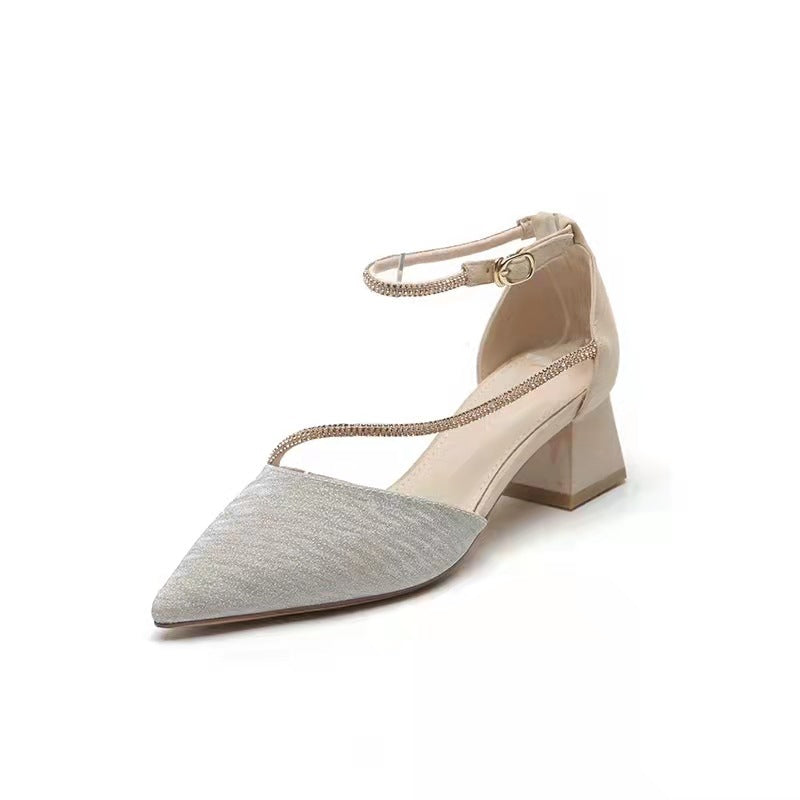 Women's Pointed Toe Rhinestone Heels