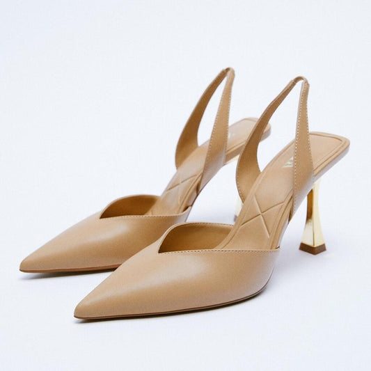 Nude Pointed High Heels