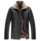 Fur-Lined Leather Retro Jacket For Men