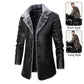 Plush Single-breasted PU Leather Jacket