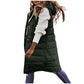 Solid Color Sleeveless Down Long Winter Jacket