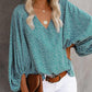 Printed Balloon Sleeve Blouse