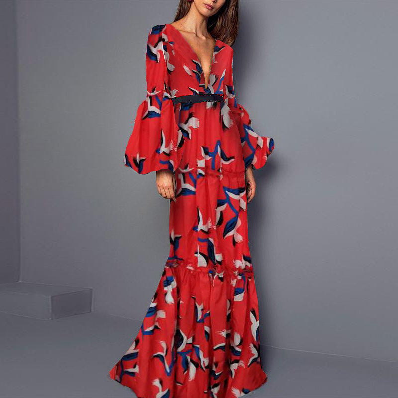 Maxi Printed Evening Dress