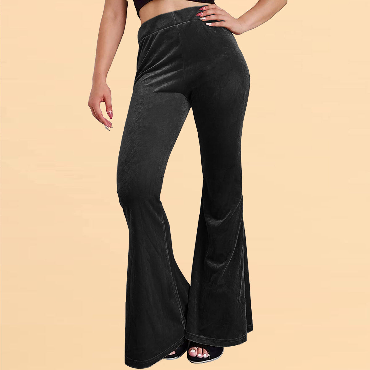 Velvet Bell-bottom Pants