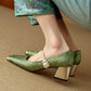 French Lux Embossed Silk Heels