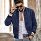 Suede Stand Collar Button Cardigan For Men