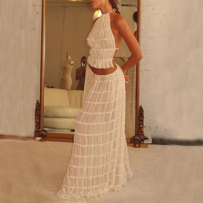 2pcs Bohemian Pleated suit