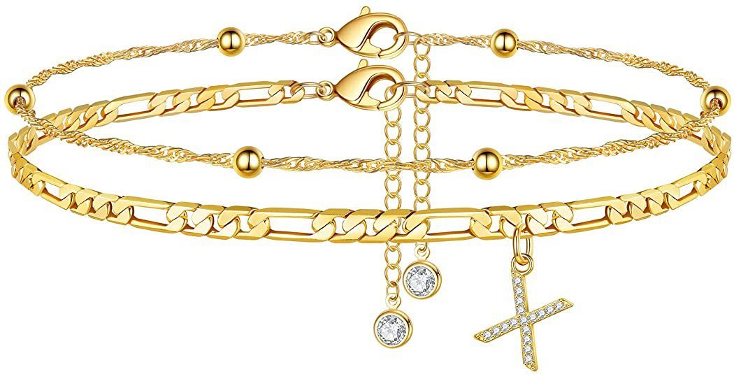 Zircon Letters Anklet