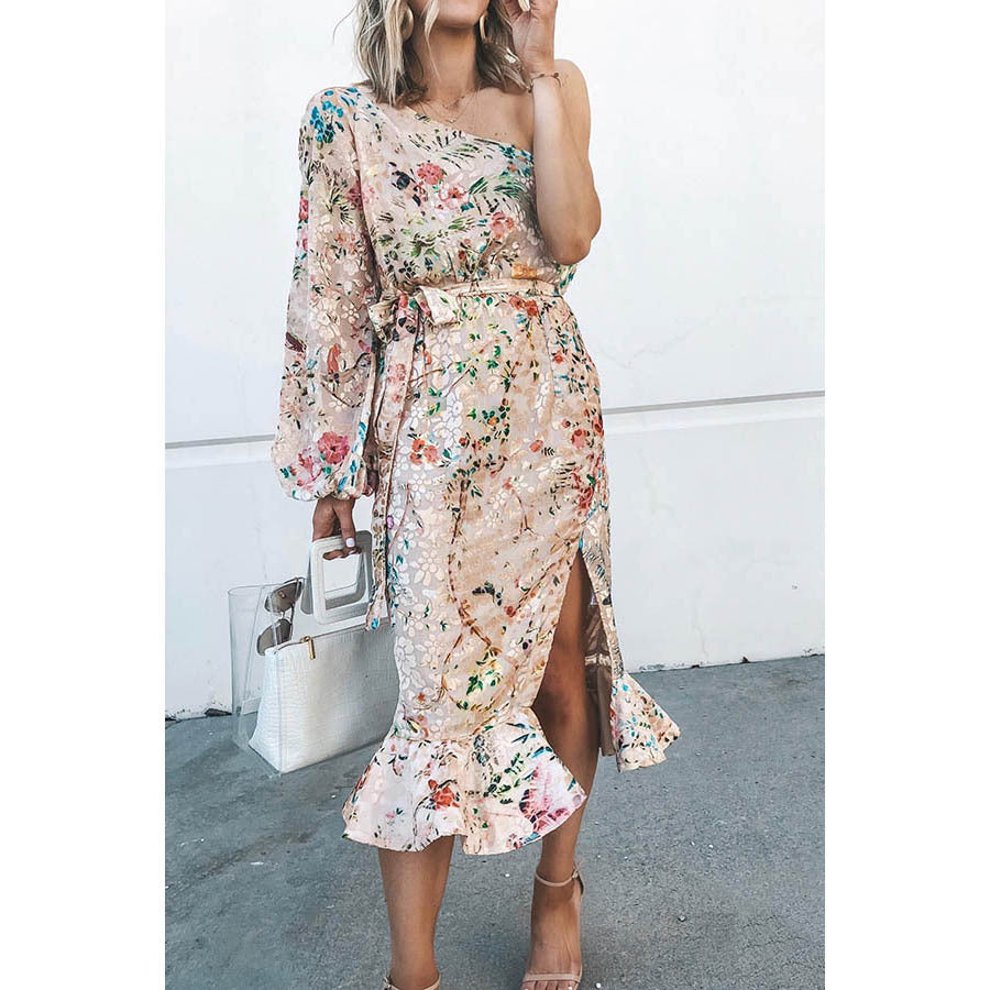 Women's One Shoulder Split Dress