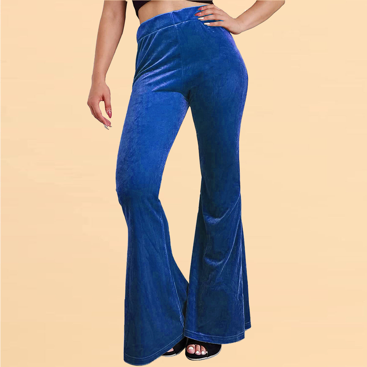 Velvet Bell-bottom Pants
