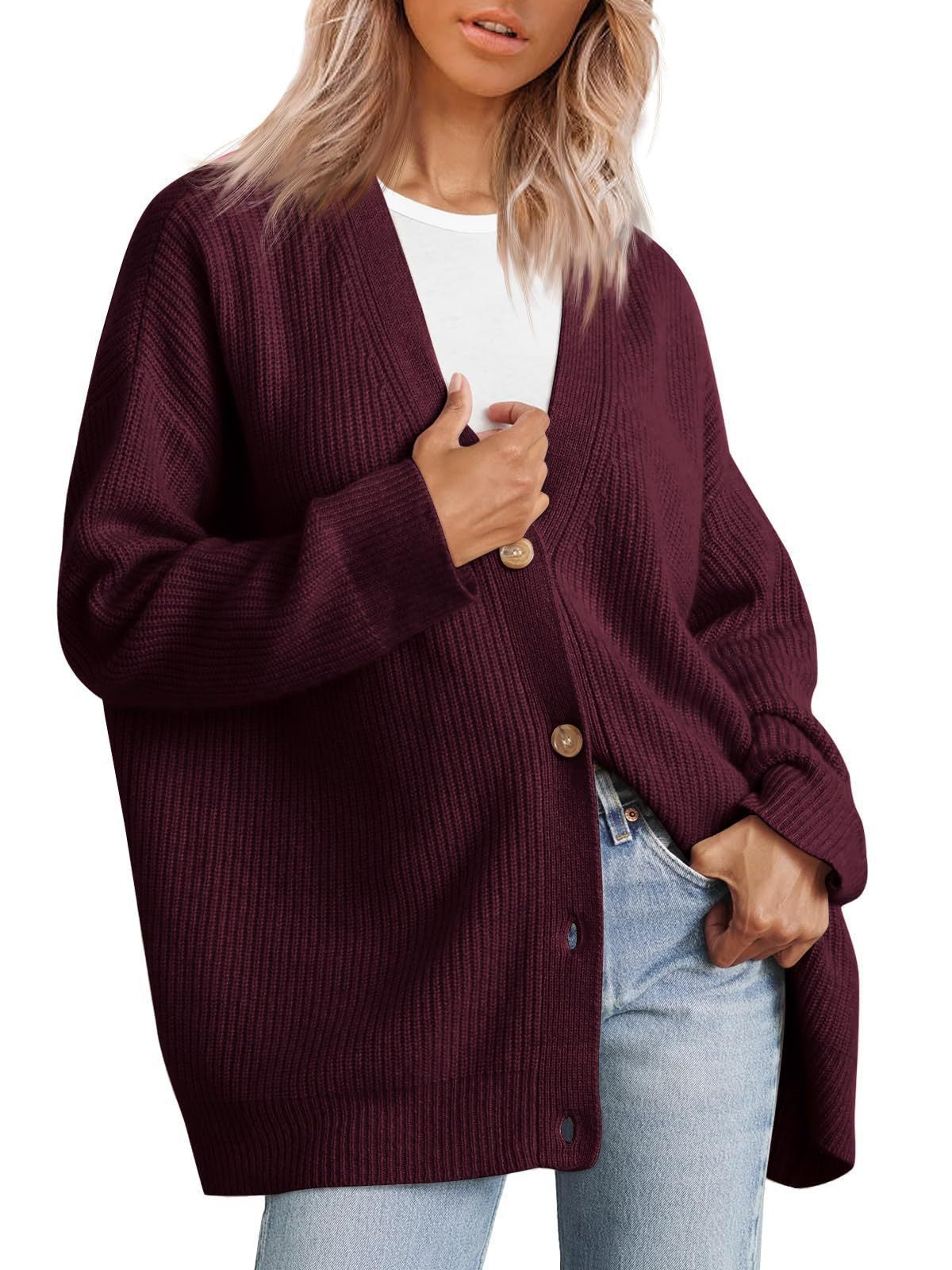 V-neck Flattering Knit Cardigan For Women