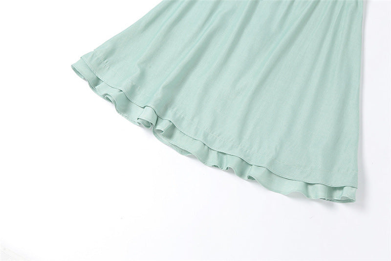 Lotus Leaf Suspender Dress