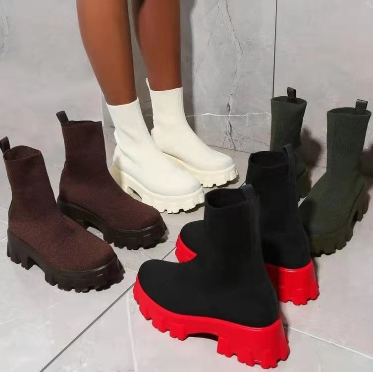 Women  Platform Sock Boots