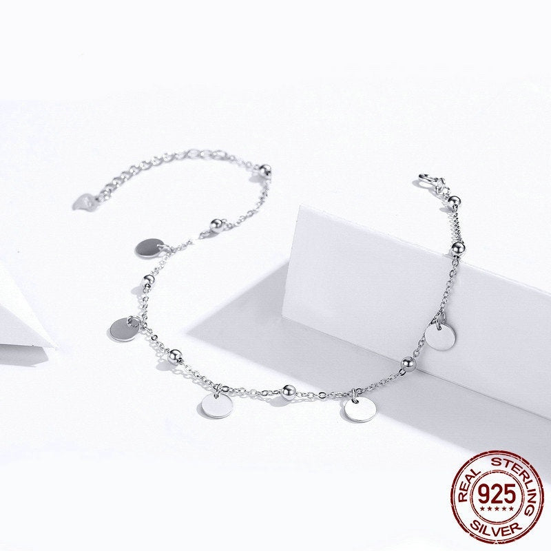 Sterling Silver/ White Gold Plated Anklet