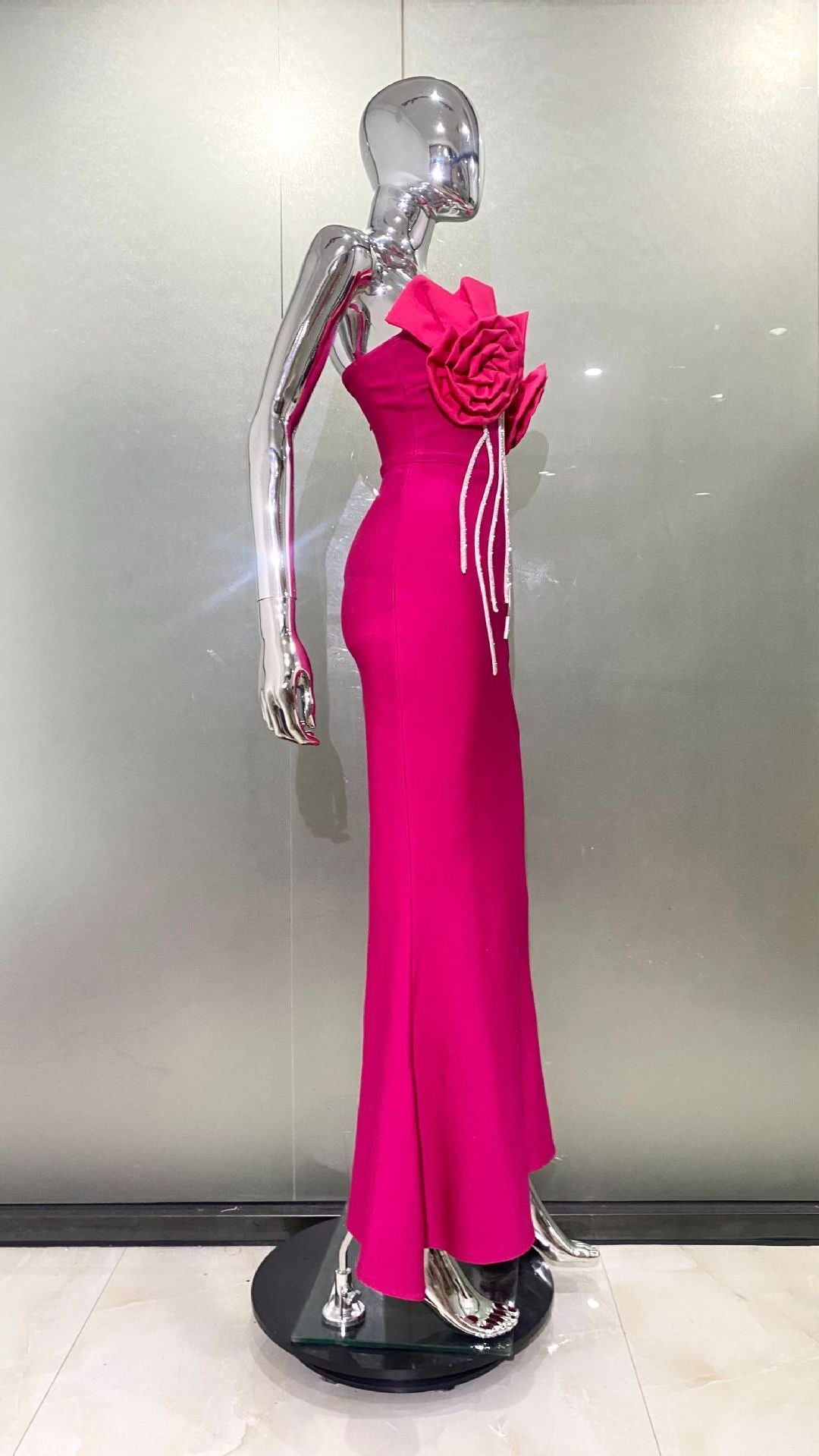 Rhinestone Tube Top Formal Dress