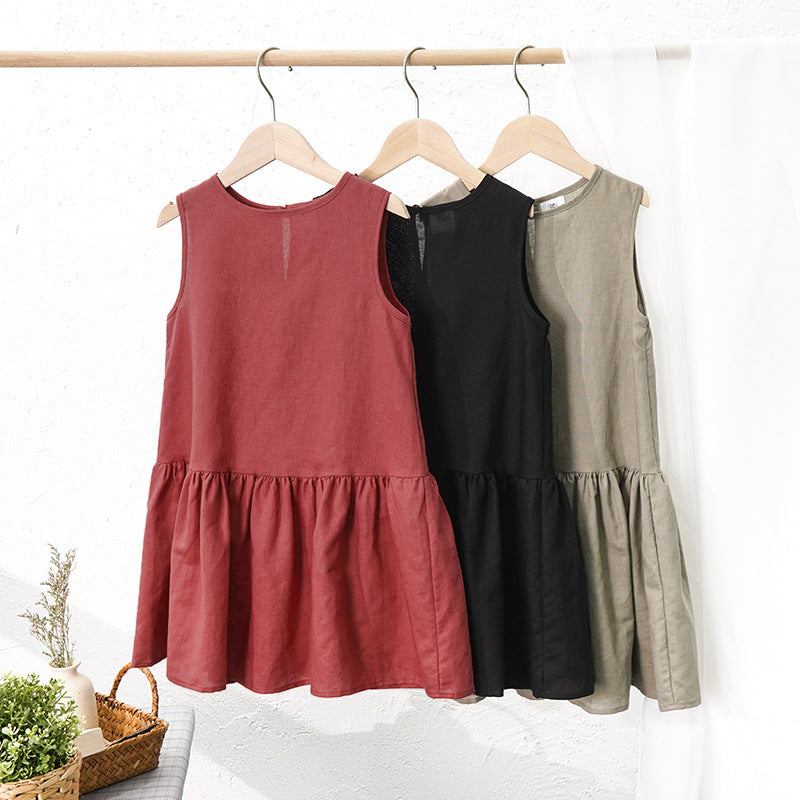 Girls Sleeveless Cotton Dress