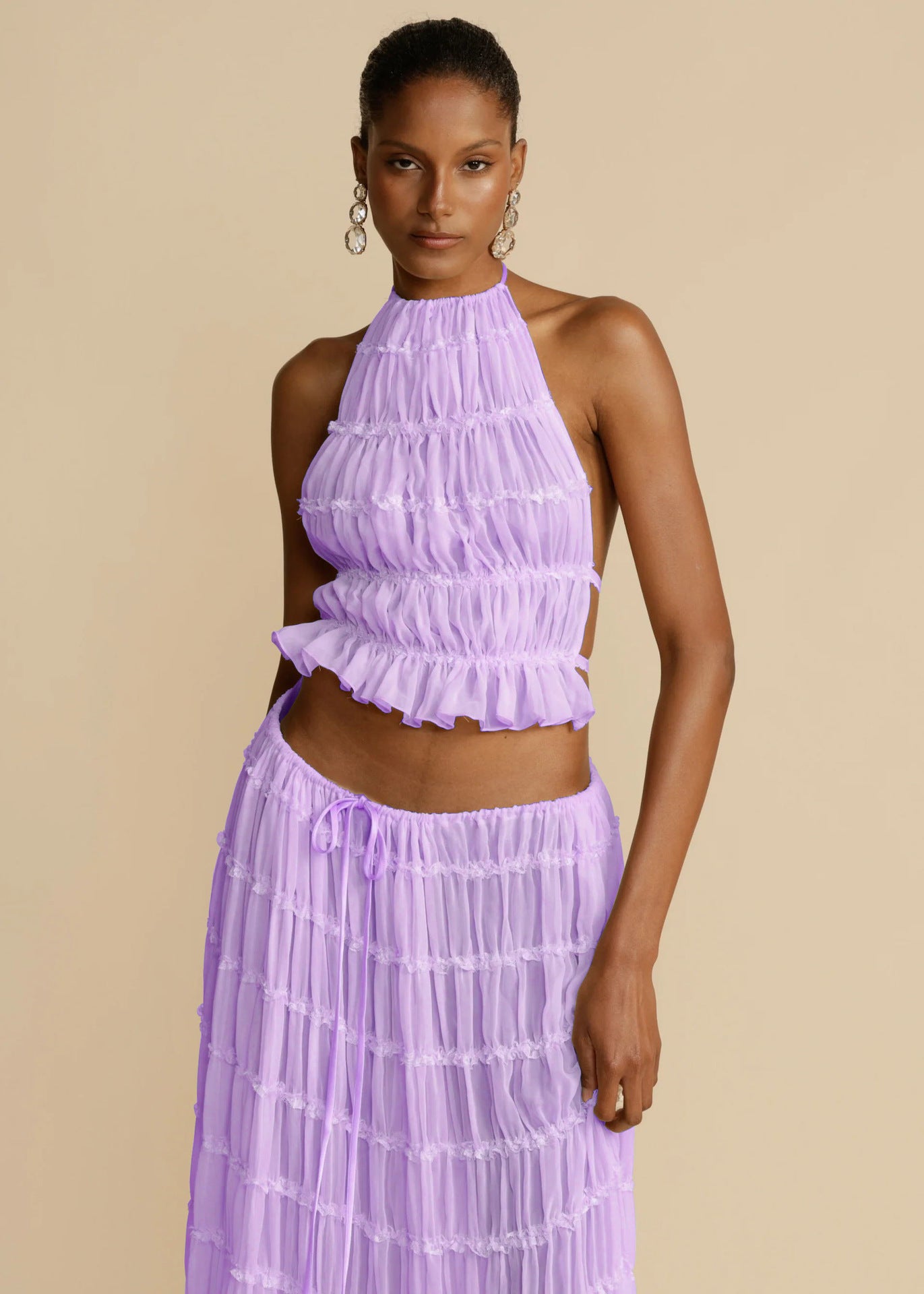 2pcs Bohemian Pleated suit