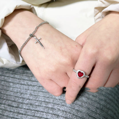 Ruby Bracelet Heart Set