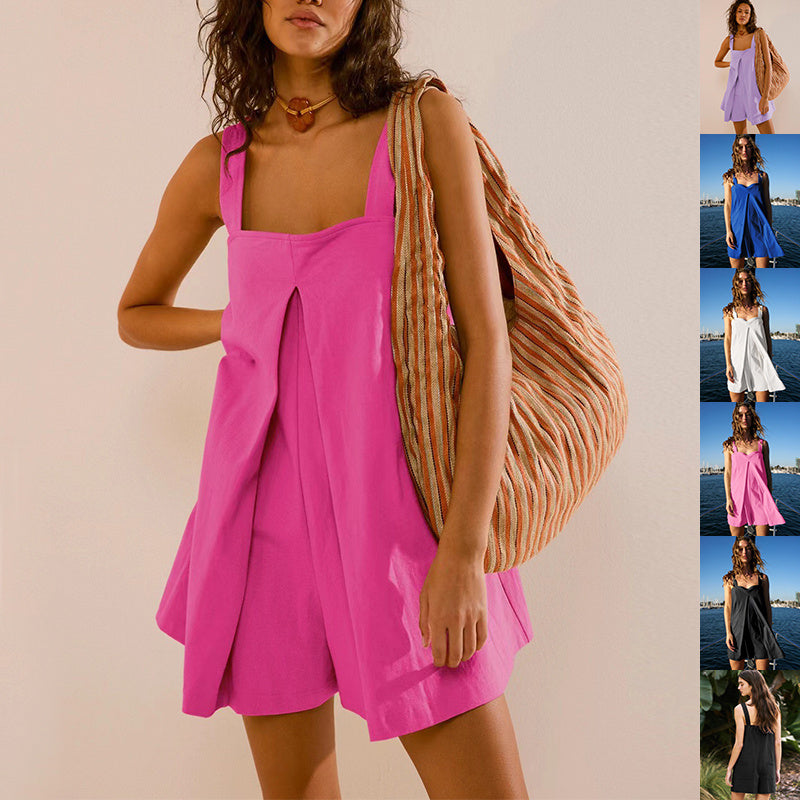 Shorts Jumpsuit W/Suspender