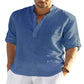 Men's Casual Cotton/Linen Blend Sports Shirt