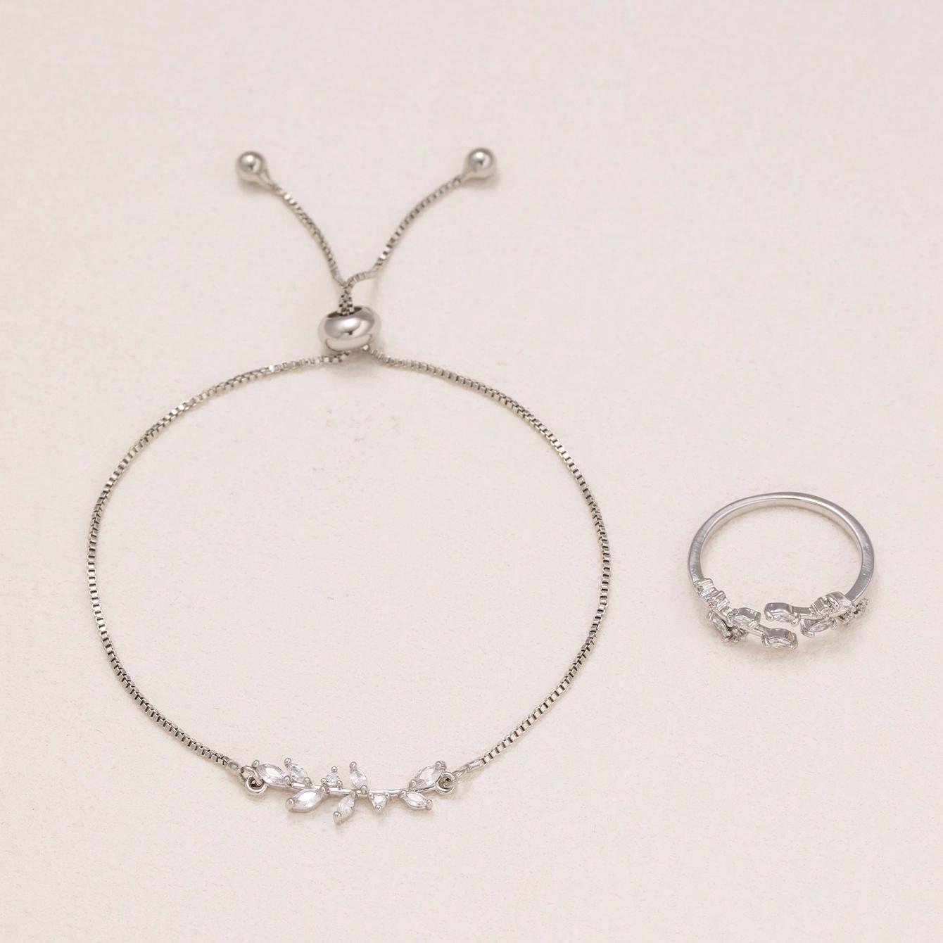 2pcs Silver Horse Eye Crystal Set