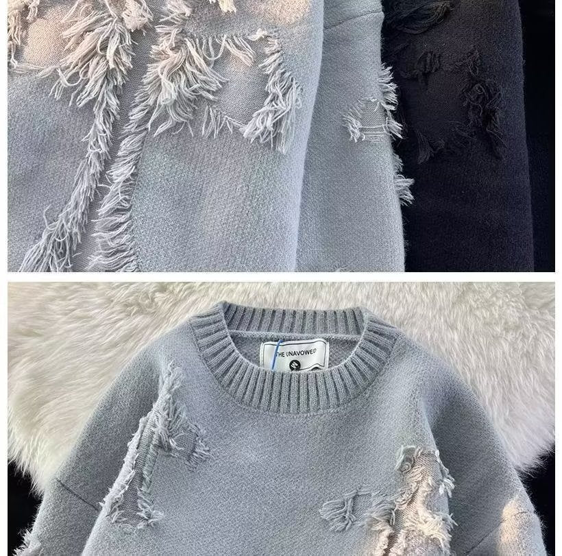 Unisex Distressed Sweater