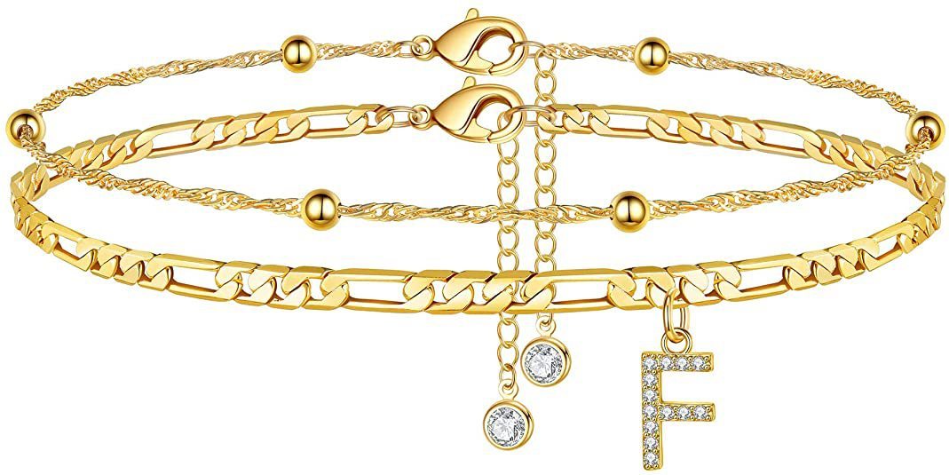 Zircon Letters Anklet