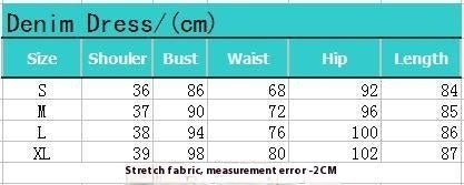 Retro Stretch Mid Length Single-breasted Denim Dress