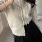 Round Neck Bowknot Knitted Cardigan For Women